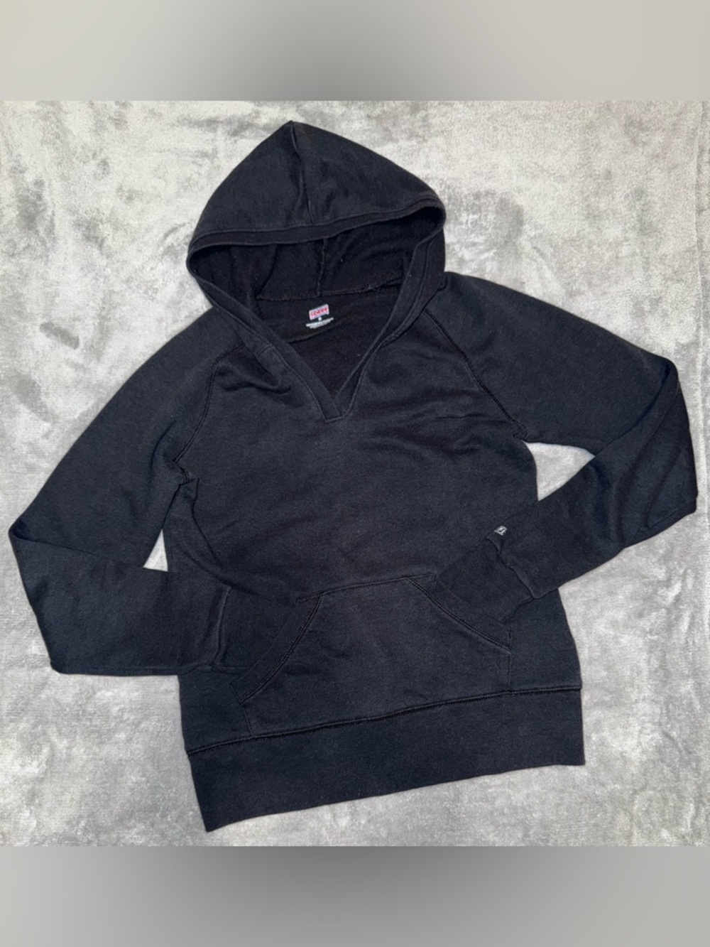 Soffe Black Pullover Hoodie Women’s Small Fleece Lined Basic Sweatshirt